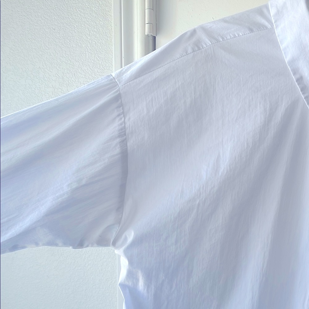 Naked Zebra White Button Down Top with Classic Collar - Picture 7 of 8